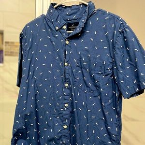 American Eagle Shark Button-Down Shirt